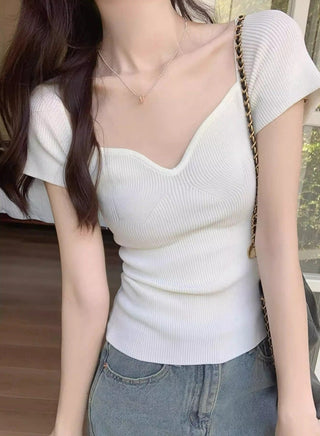 Knitted Half-Sleeved Mint Green Top