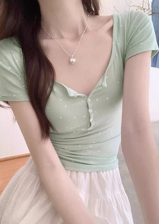 Polo Dot Tight Slim-fit Top