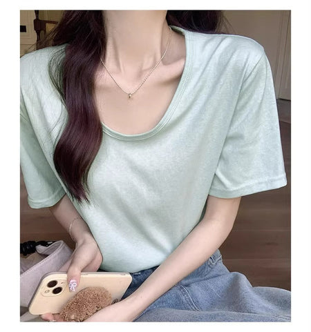 Summer Mint Snowflake Cotton Top