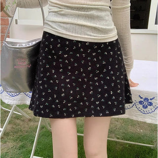 Korean Sweet Floral Skirt with Lining A- line
