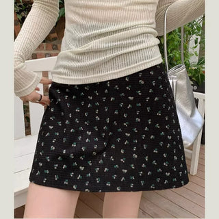 Korean Sweet Floral Skirt with Lining A- line