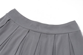 Sweet Lace Short-sleeved Top + Pleated Skirt Knitted suit