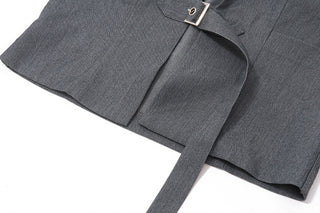 Elegant Lasel Lace-up Slim-fit Vest Top