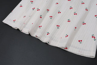 Sweet Deep V-Neck Backless Cherry Printed dress