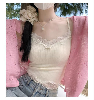 Low Neck Small Camisole Bow Top