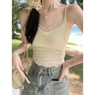 Low Neck Small Camisole Bow Top