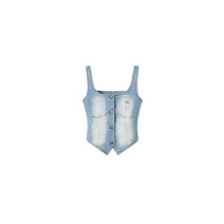 Knight Motif Denim Corset