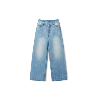 Sequin Wide-Leg Jeans