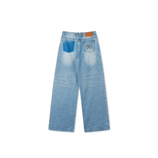 Sequin Wide-Leg Jeans