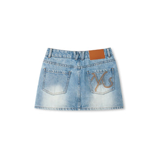 Mineral Blue Equestrian Denim Skirt