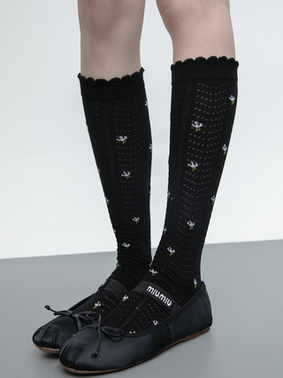 Floral knee socks