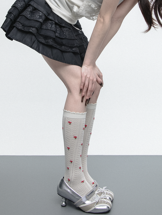 Floral knee socks