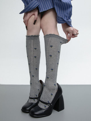 Floral knee socks