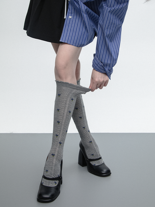 Floral knee socks