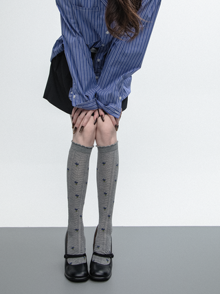 Floral knee socks