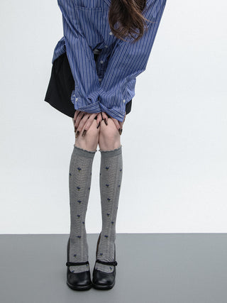 Floral knee socks