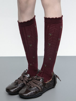 Floral knee socks
