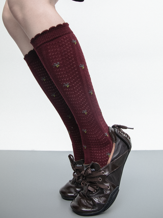 Floral knee socks