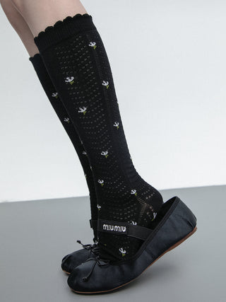 Floral knee socks