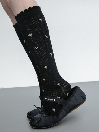 Floral knee socks