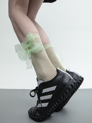 Ribbon bow socks