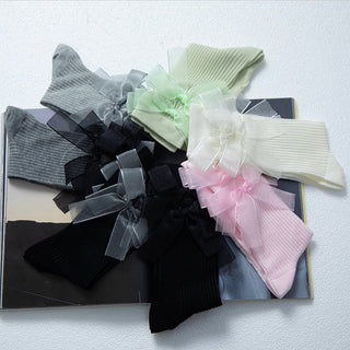 Ribbon bow socks