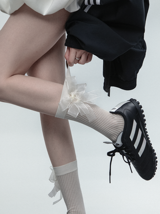 Ribbon bow socks