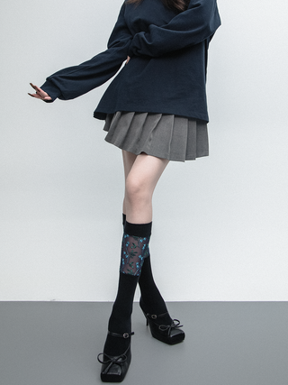 Blue floral socks