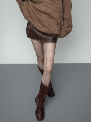 Asymmetric fishnet stockings