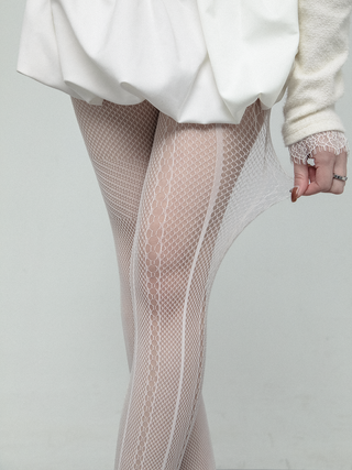 Asymmetric fishnet stockings