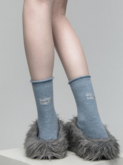 Love embroidered socks