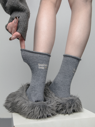 Love embroidered socks