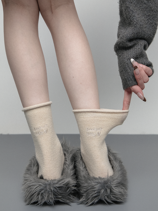 Love embroidered socks
