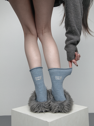 Love embroidered socks