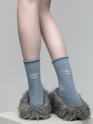 Love embroidered socks