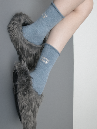 Love embroidered socks