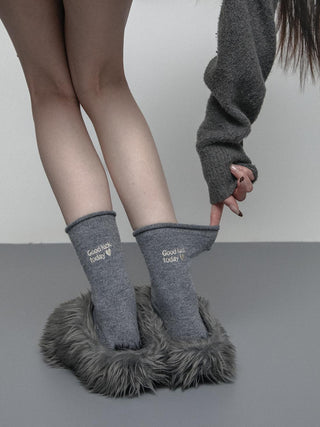 Love embroidered socks