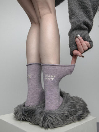 Love embroidered socks