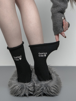 Love embroidered socks