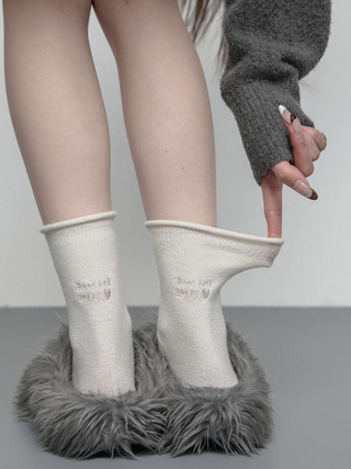 Love embroidered socks