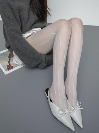 Pearl jacquard pantyhose