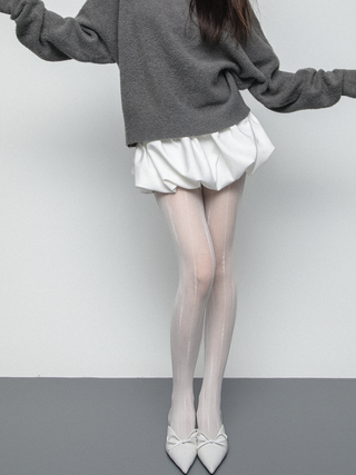 Pearl jacquard pantyhose