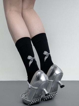Bowknot ballet socks