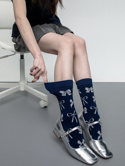 Bowknot ballet socks