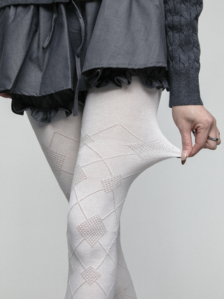 Diamond plaid pantyhose