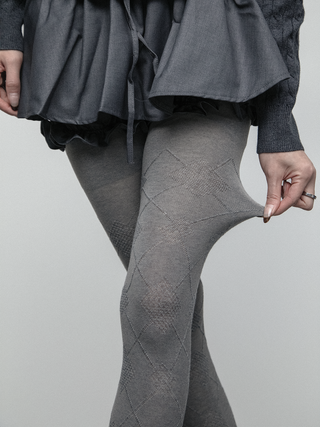 Diamond plaid pantyhose