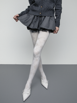 Diamond plaid pantyhose