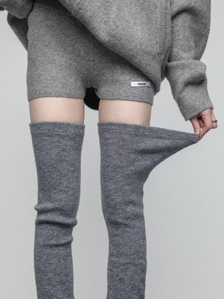 Knitted over-knee socks