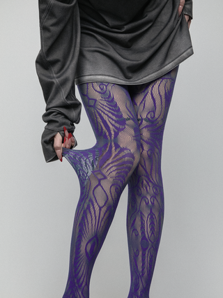 Rose lace pantyhose