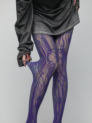Rose lace pantyhose